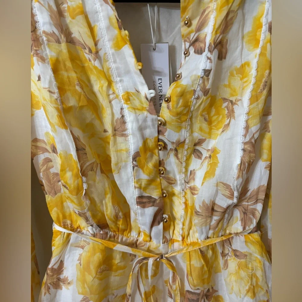 Ever New Valencia Lace Trim & Linen Mini Dress - Picture 5 of 9
